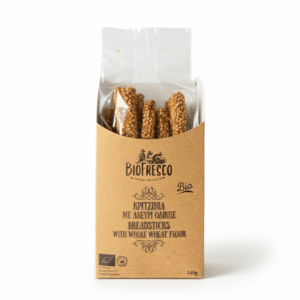 Βιοφρέσκο βιολογικά κριτσίνια ολικής άλεσης  150 γρ.